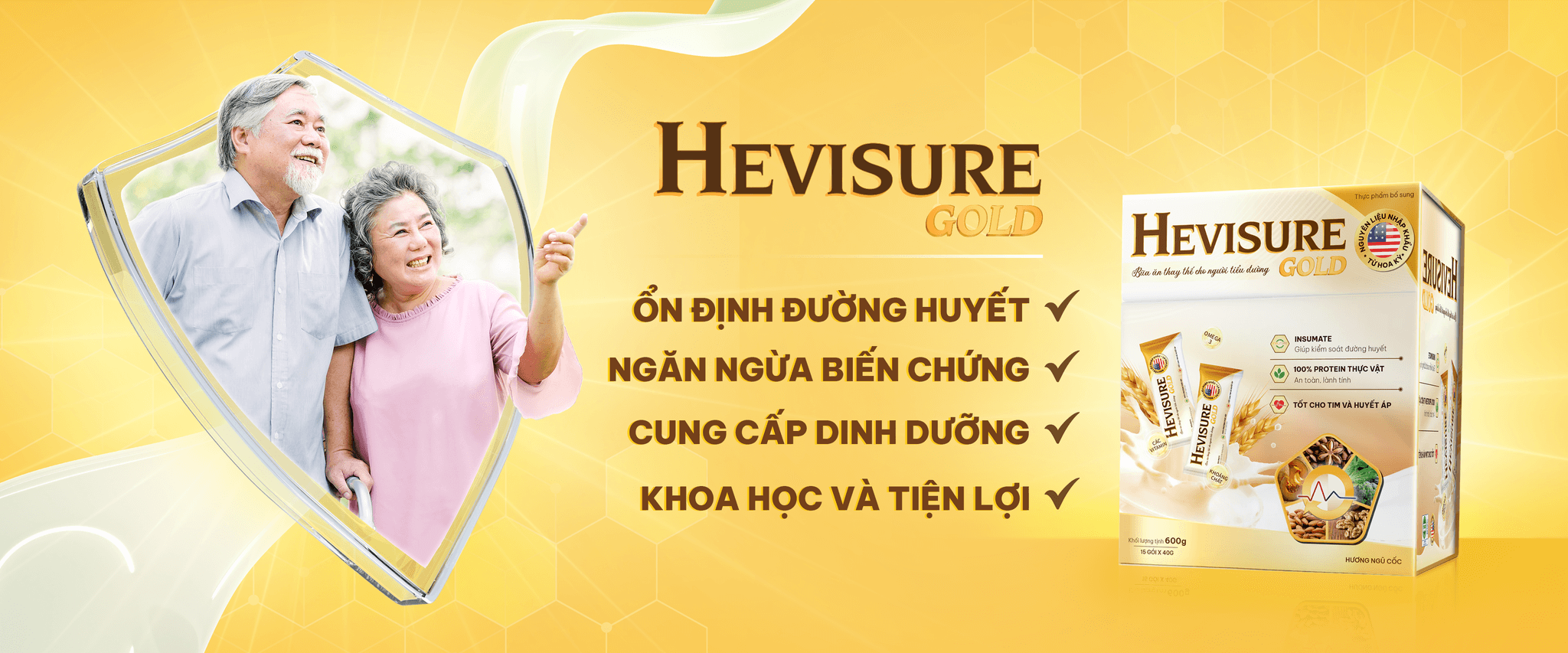 Bữa ăn thay thế Hevisure Gold giúp ổn định đường huyết và cung cấp dinh dưỡng một cách khoa học và tiện lợi