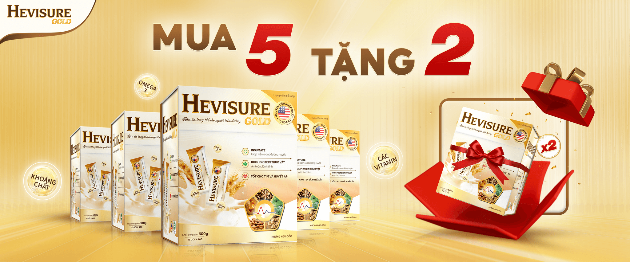 Khuyến mãi mua combo 5 hộp hevisure tặng thêm 2 hộp